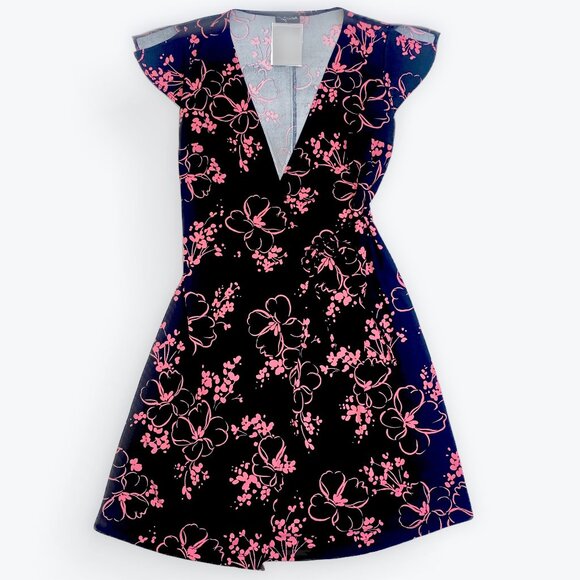 M | Floral Asymmetrical Wrap Dress - Picture 1 of 5